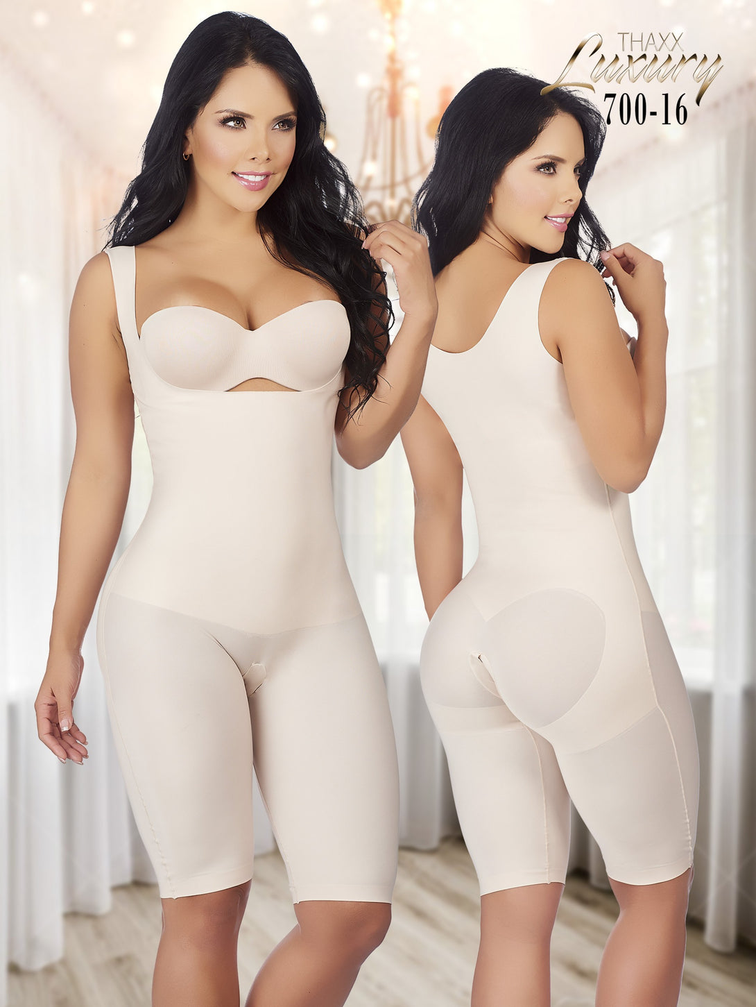 Thaxx Luxury Shapewear Short Bodysuit with Open Bust